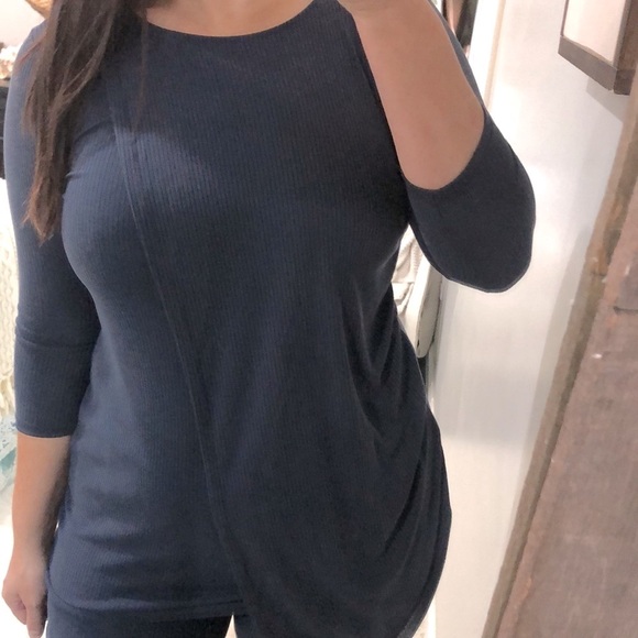 JeyRey size small navy blue ribbed cozy matching pant set - Picture 4 of 9